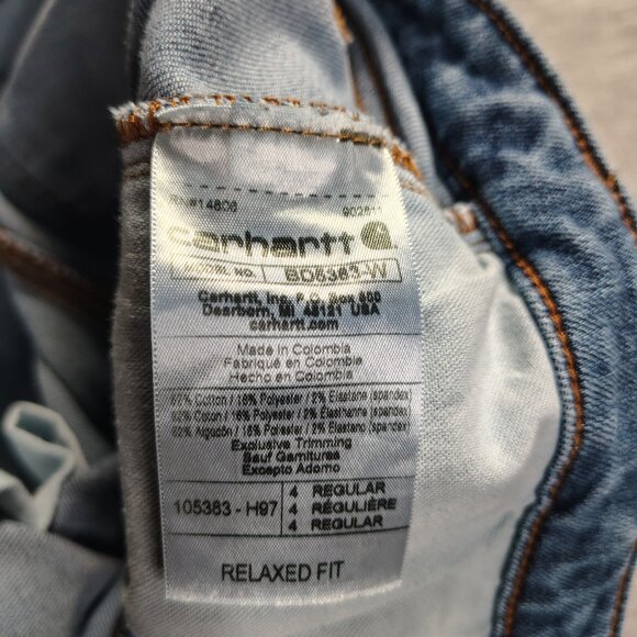 Carhartt Jeans Womens Size 4 Regular 30x30 Blue Relaxed Fit Carpenter - Picture 11 of 13